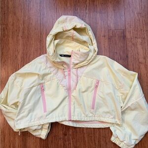 Zara Women's Pastel Yellow and Pink Utility Jacket